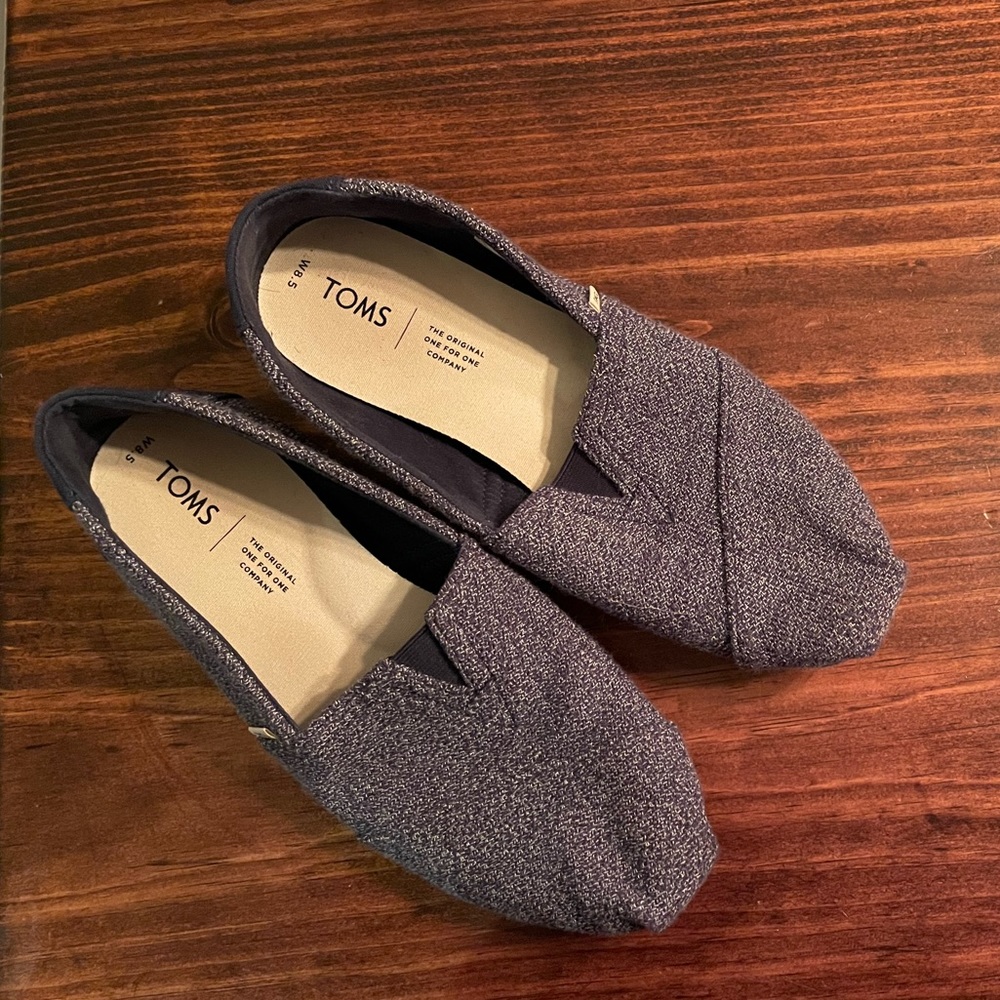Navy Blue Wool Toms